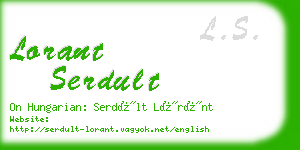lorant serdult business card