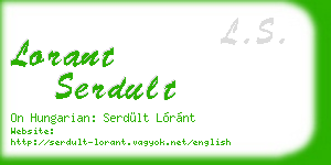 lorant serdult business card